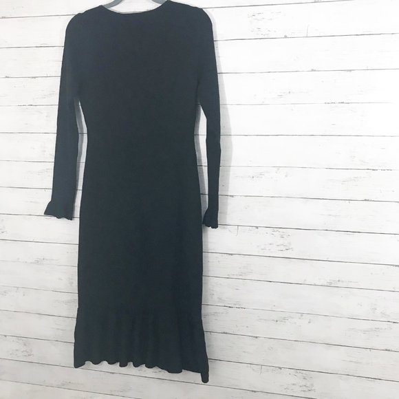 NWOT Rachel Parcell Black Ruffle Sweater Dress - S - Picture 3 of 4